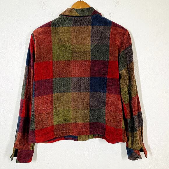Christopher & Banks Checker Fall Jacket Long Sleeve Red Brown - S - Picture 3 of 4
